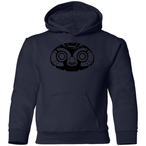 Black Distressed Emblem Hoodies for Kids (Elf Owls/Peeps)