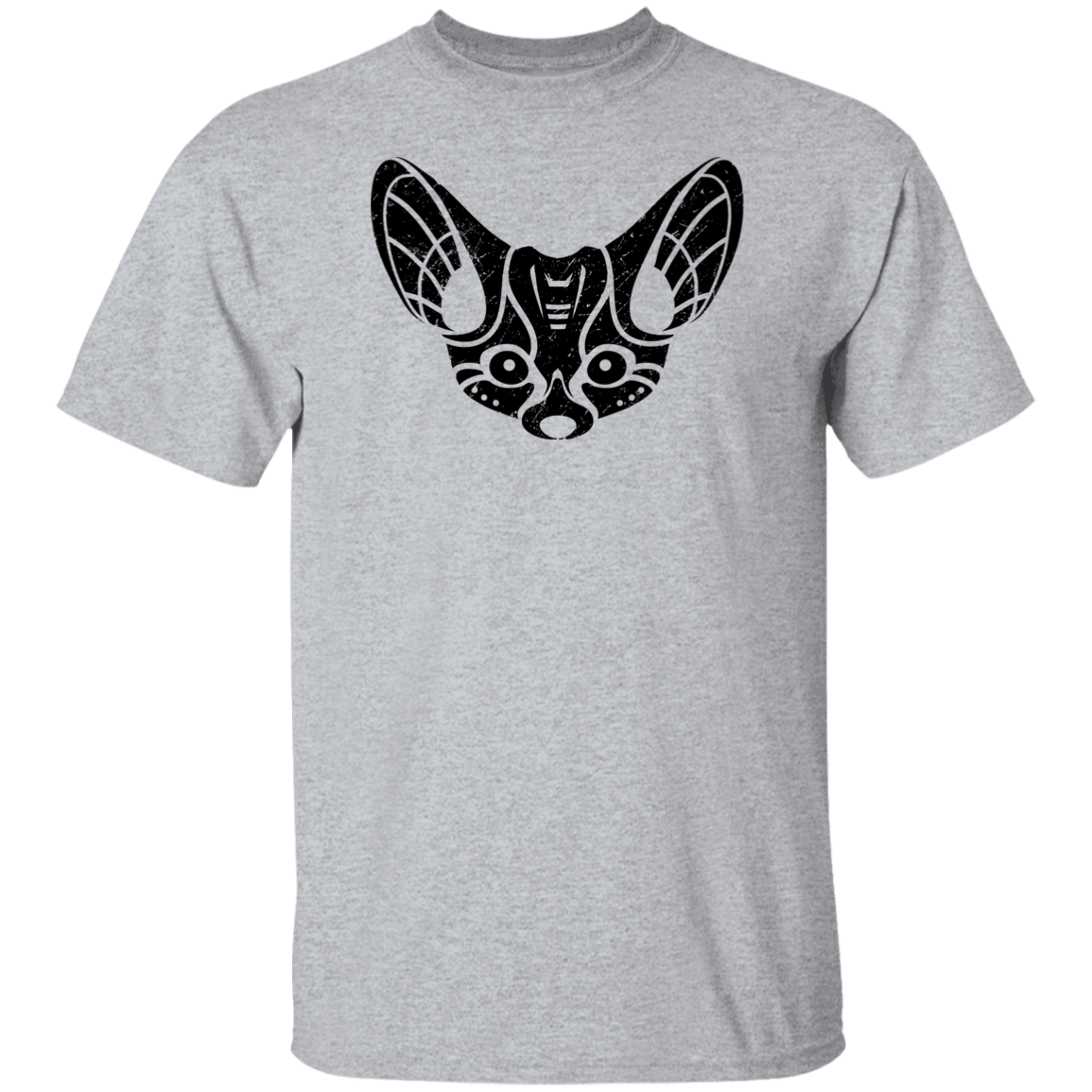 Black Distressed Emblem T-Shirt for Kids (Fennec Fox/Fen)