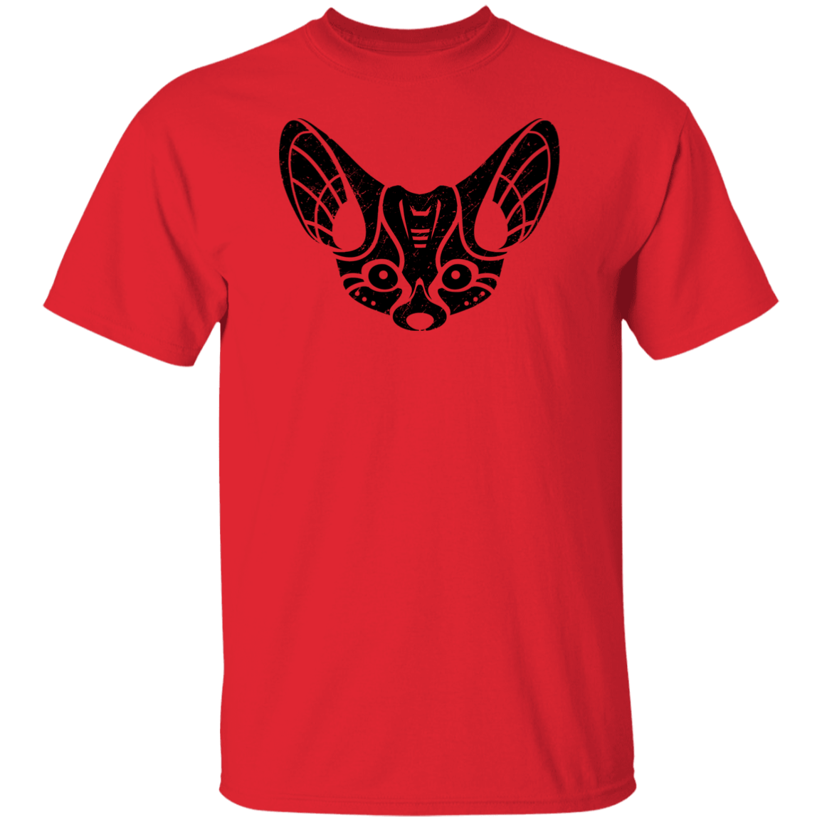 Black Distressed Emblem T-Shirt for Kids (Fennec Fox/Fen)