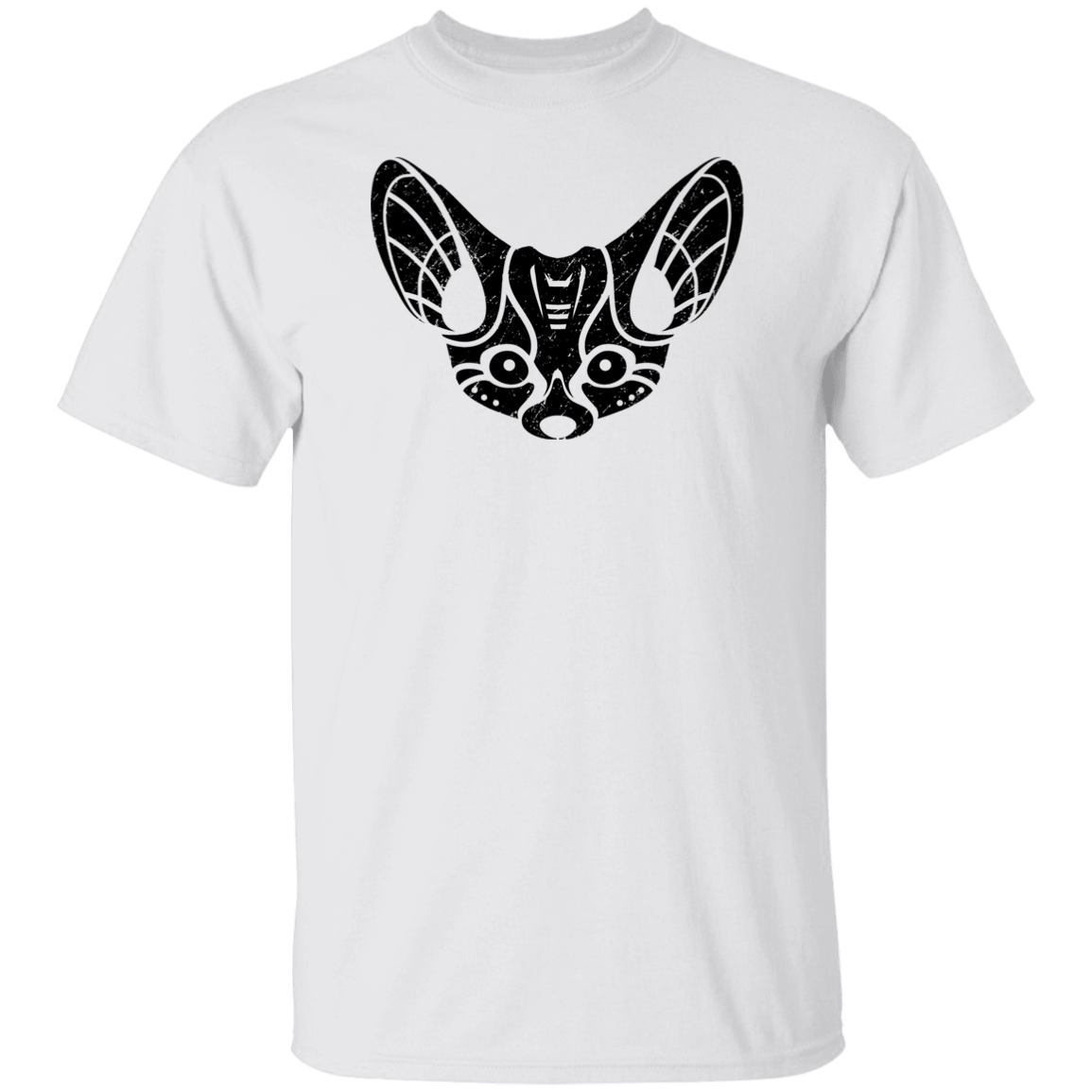 Black Distressed Emblem T-Shirt for Kids (Fennec Fox/Fen)