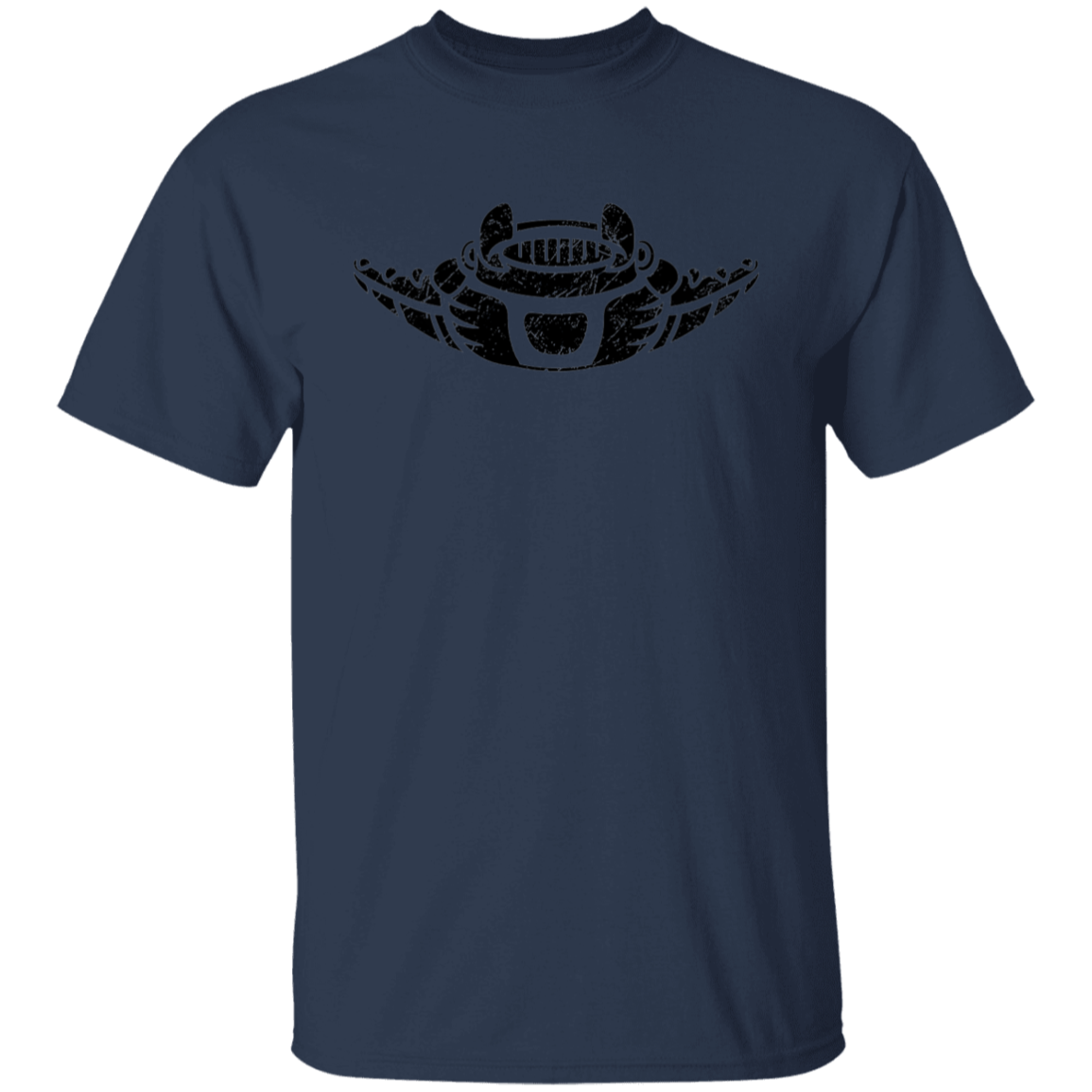 Black Distressed Emblem T-Shirt for Kids (Manta Ray/Glider)