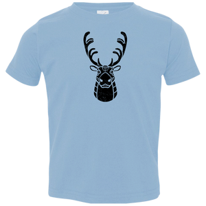 Black Distressed Emblem T-Shirt for Toddlers (Caribou/Spirit)
