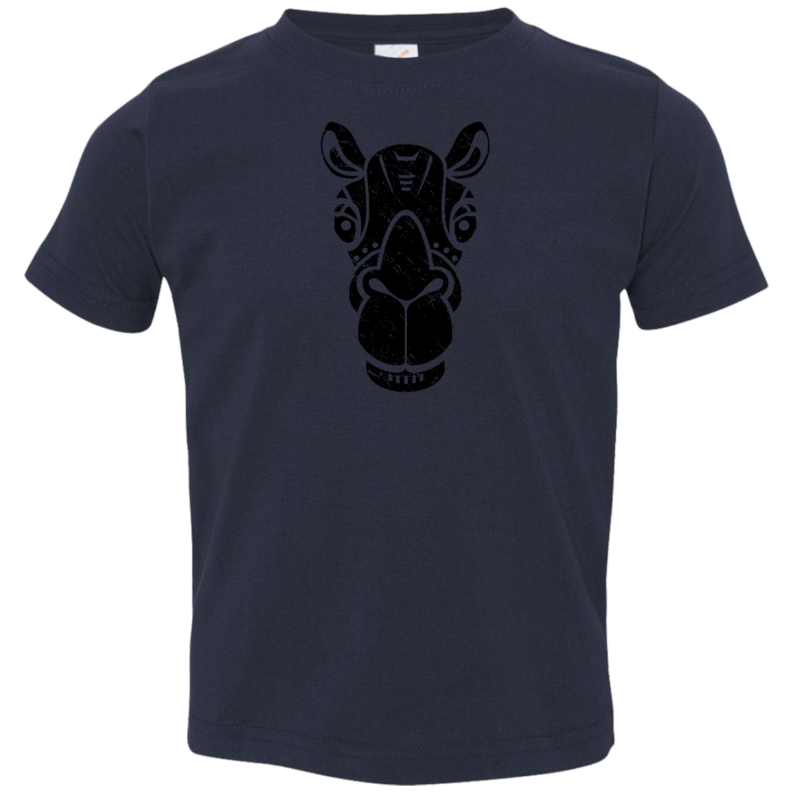 Black Distressed Emblem T-Shirt for Toddlers (Camel/Bob)