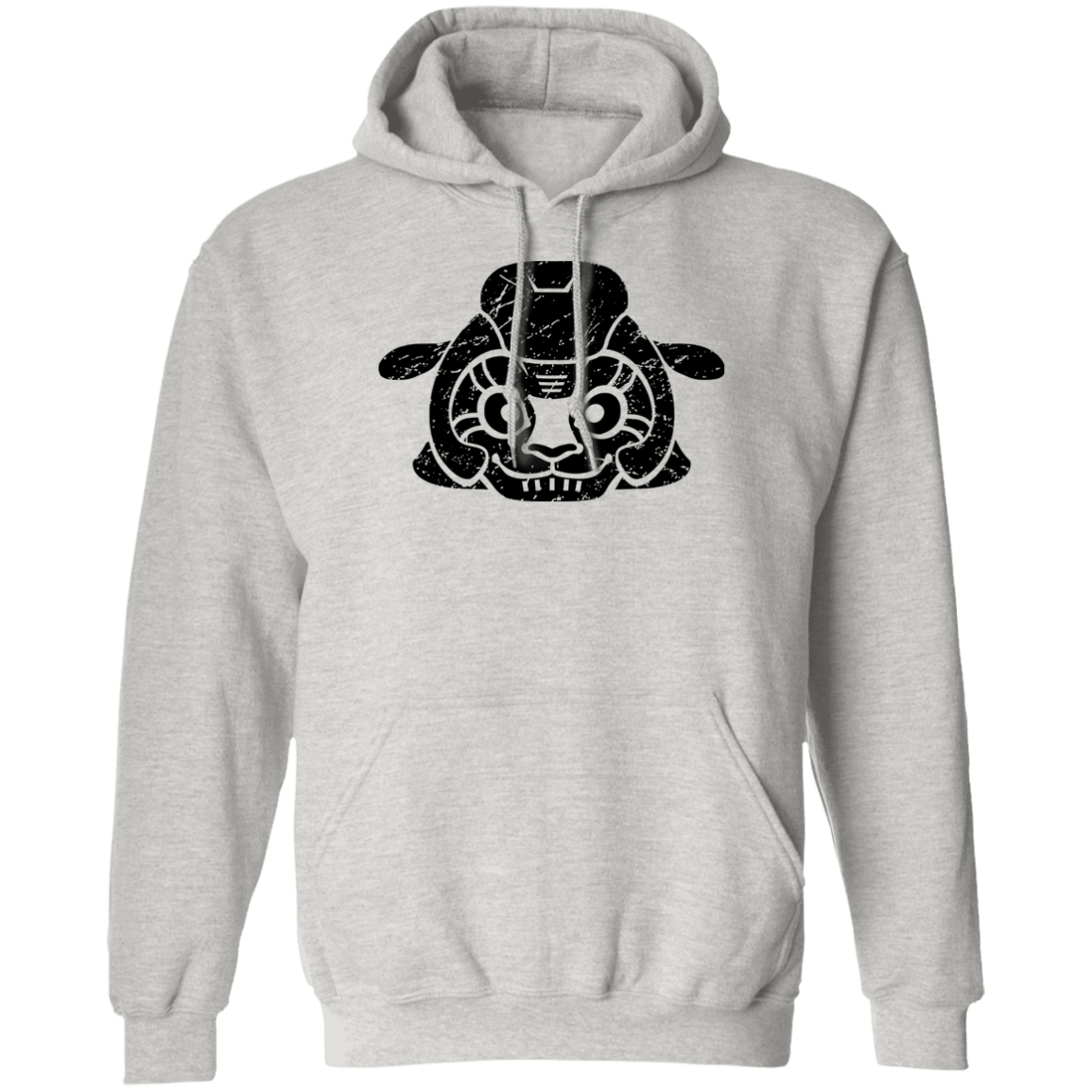 Black Distressed Emblem Hoodies for Adults (Sheep/Split)