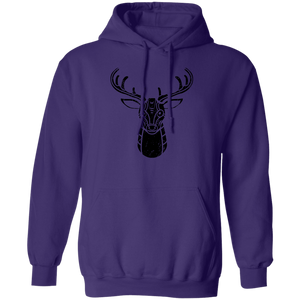 Black Distressed Emblem Hoodies for Adults (Deer/Stag)