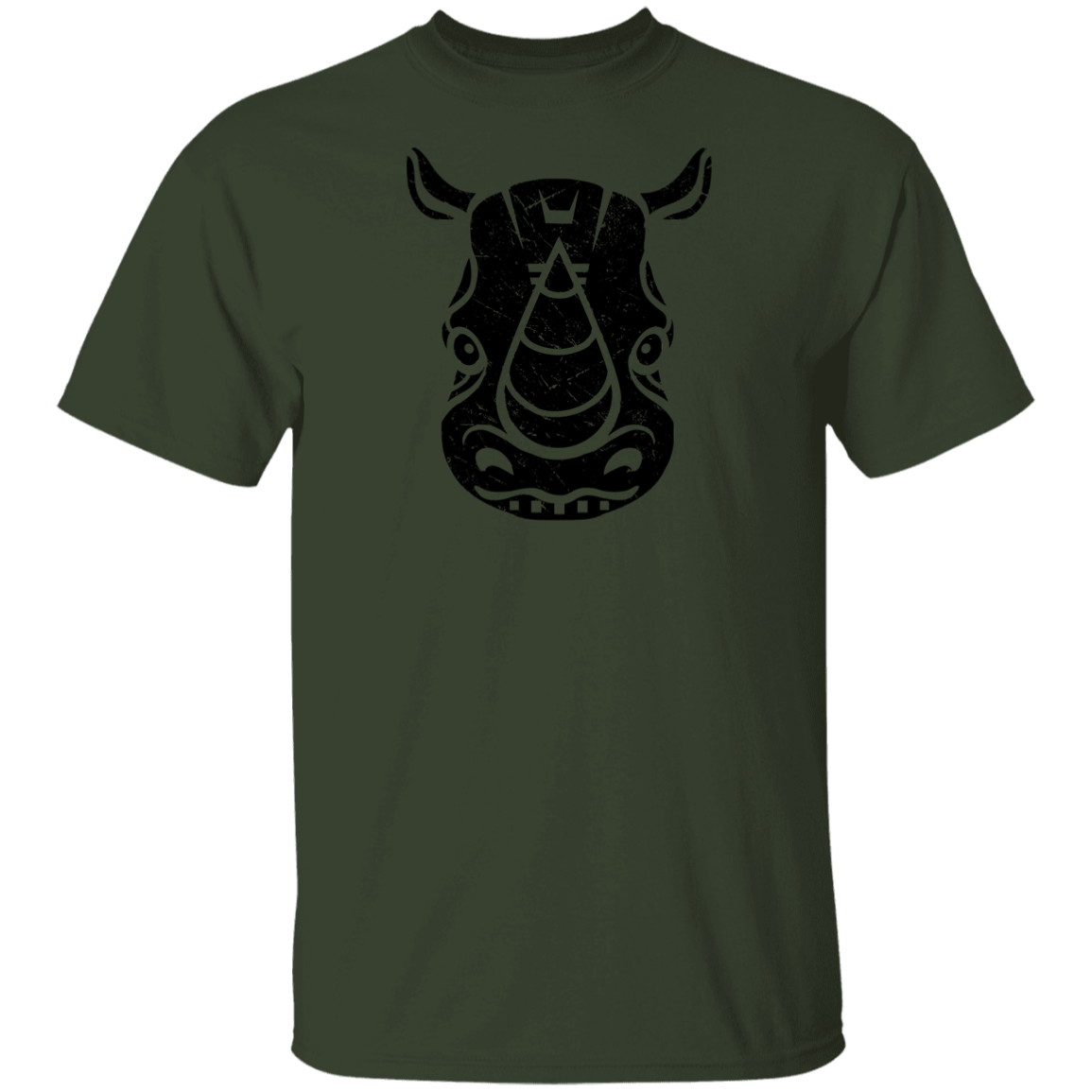 Black Distressed Emblem T-Shirt for Kids (Rhino/Tank)