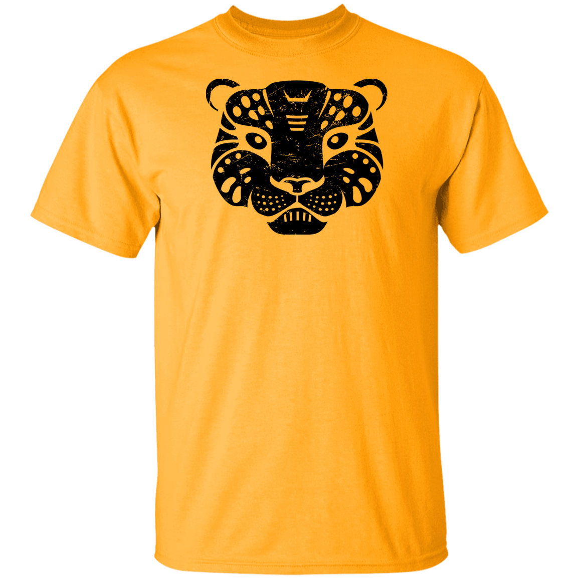 Black Distressed Emblem T-Shirt for Kids (Snow Leopard/Denali)