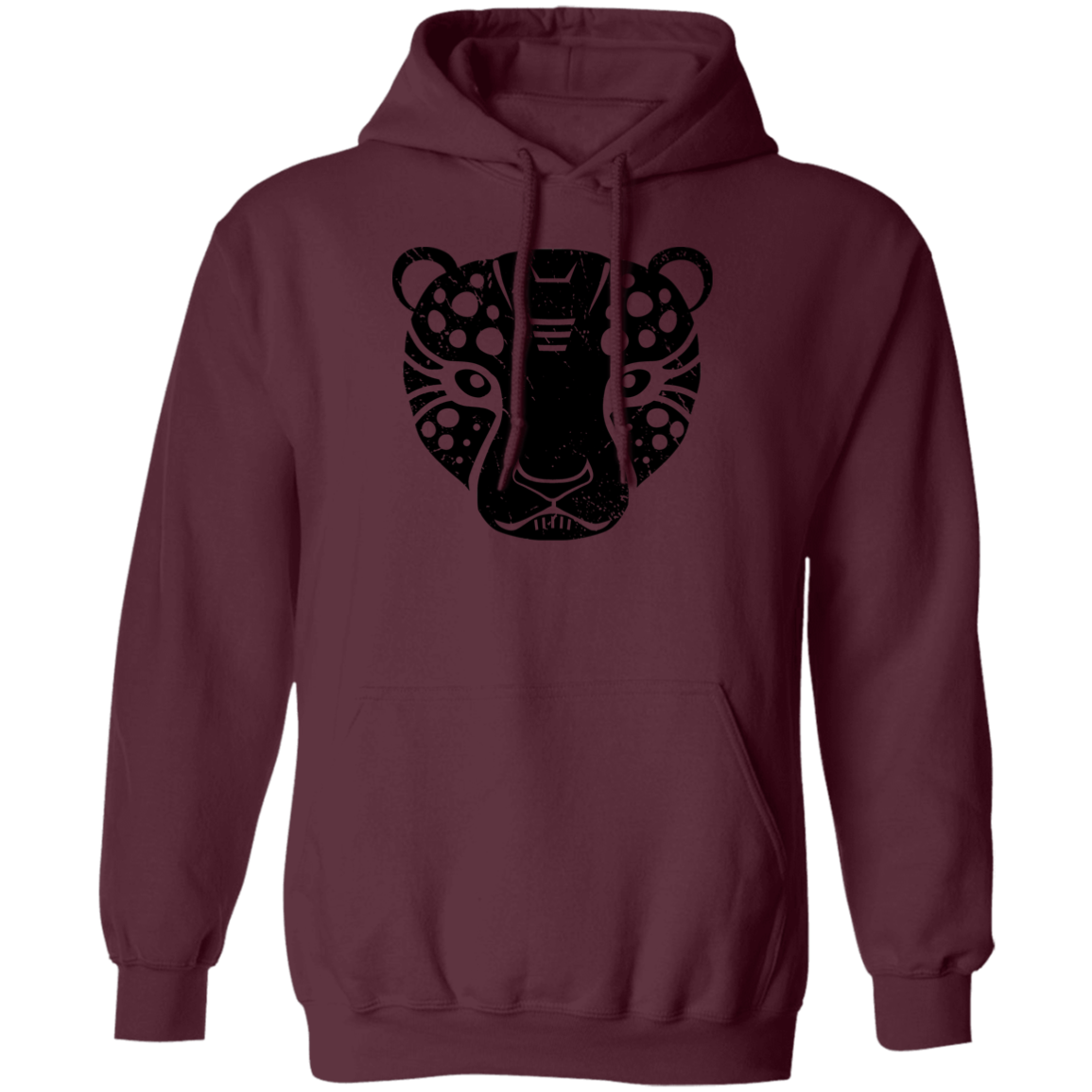 Black Distressed Emblem Hoodies for Adults (Cheetah/Poise)