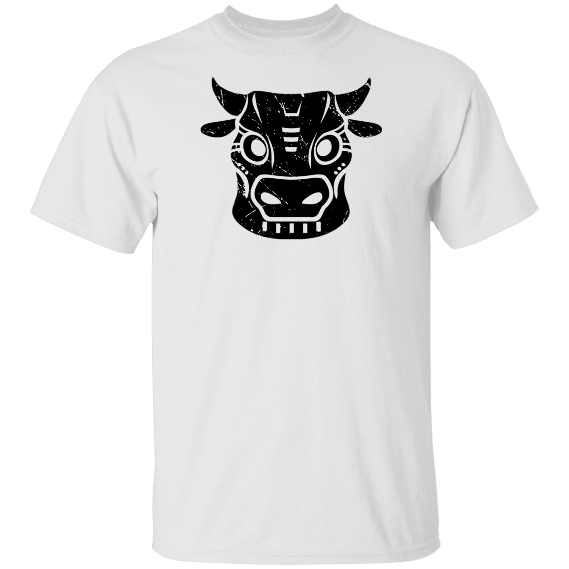 Black Distressed Emblem T-Shirt for Kids (Cow/Ud)