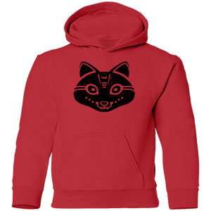 Black Distressed Emblem Hoodies for Kids (Snow Fox/Snowp)