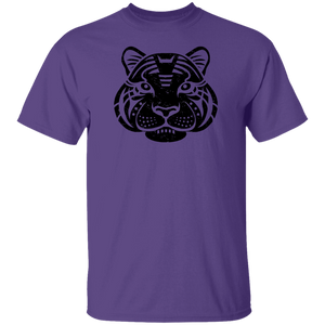 Black Distressed Emblem T-Shirt for Kids (Tiger/Siber)