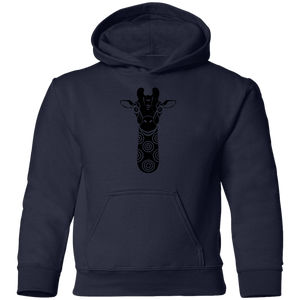 Black Distressed Emblem Hoodies for Kids (Giraffe/Archie)