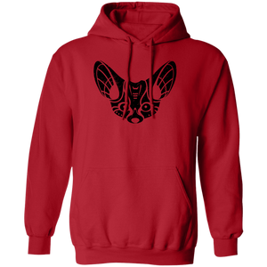 Black Distressed Emblem Hoodies for Adults (Fennec Fox/Fen)