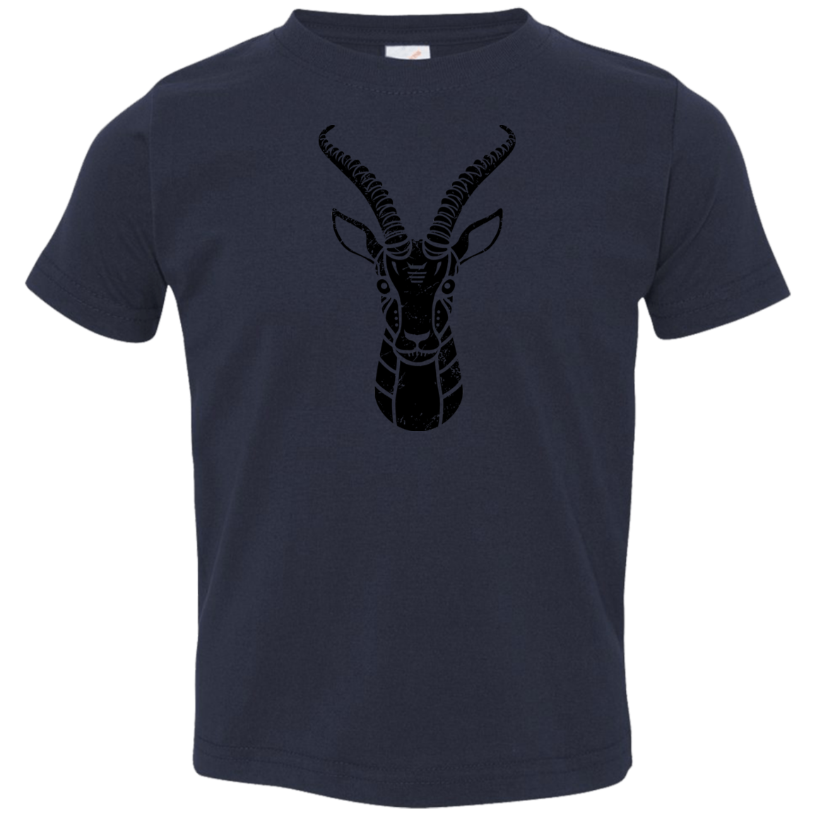Black Distressed Emblem T-Shirt for Toddlers (Gazelle/Grace)
