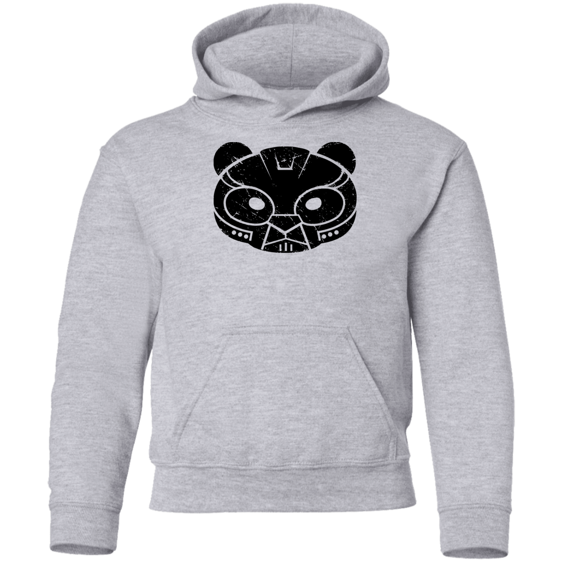 Black Distressed Emblem Hoodies for Kids (Bear/Bear Company)