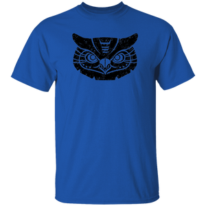 Black Distressed Emblem T-Shirt for Kids (Great Horned Owl/Luna)