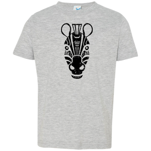 Black Distressed Emblem T-Shirt for Toddlers (Zebra/Stripe)