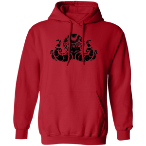 Black Distressed Emblem Hoodies for Adults (Octopus/Matey)