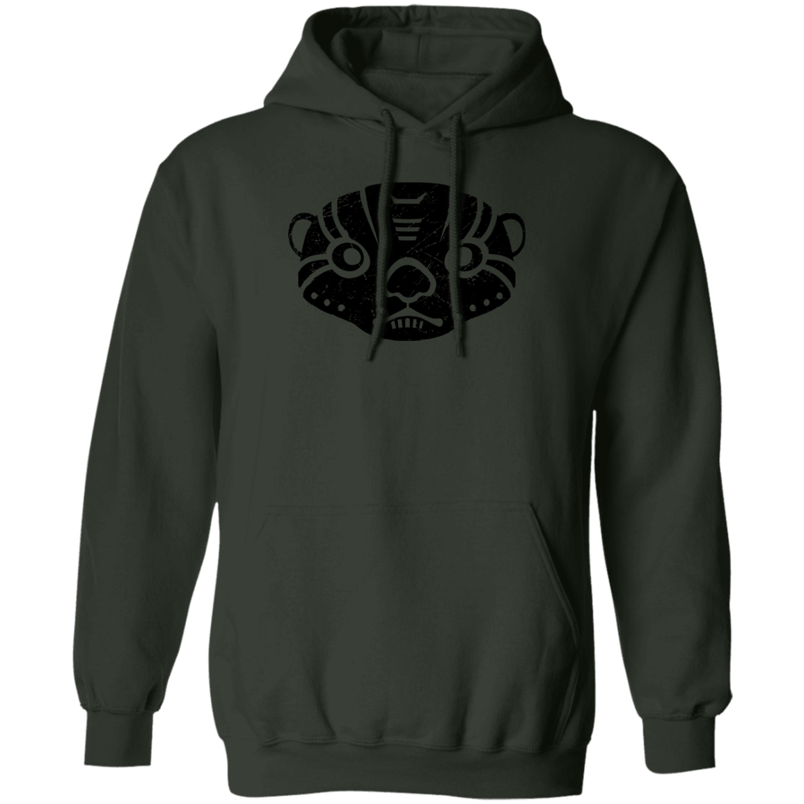 Black Distressed Emblem Hoodies for Adults (Otter/Boxer)