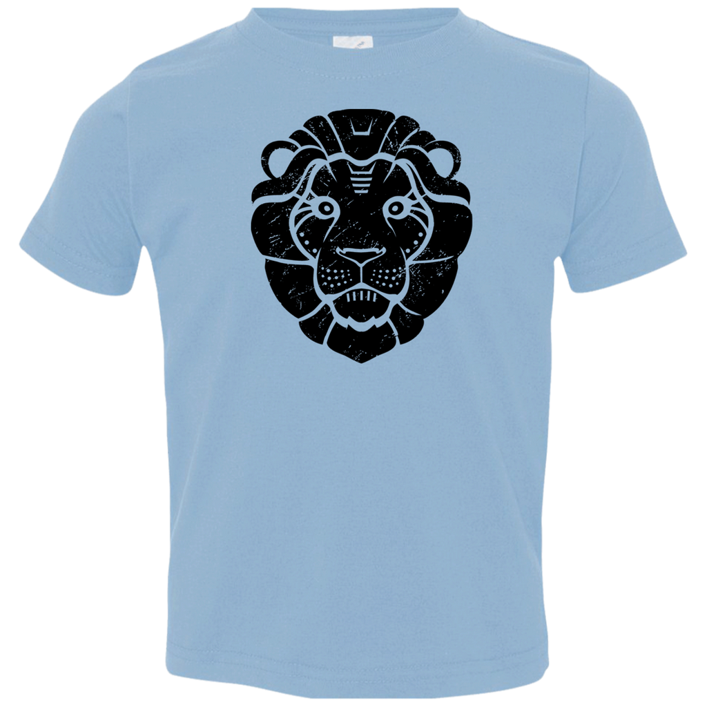 Black Distressed Emblem T-Shirt for Toddlers (Lion/Leo)