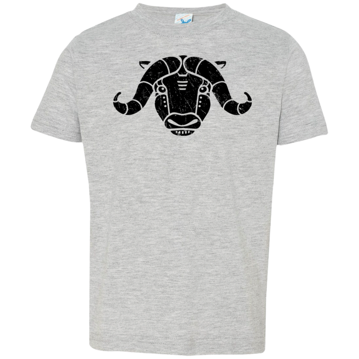 Black Distressed Emblem T-Shirt for Toddlers (Musk Ox/Moxie)