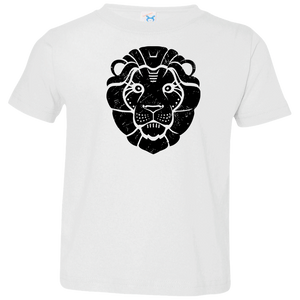 Black Distressed Emblem T-Shirt for Toddlers (Lion/Leo)
