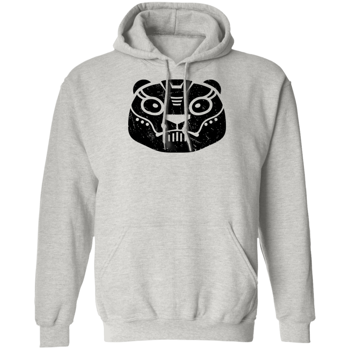 Black Distressed Emblem Hoodies for Adults (Polar Bear/Grit)