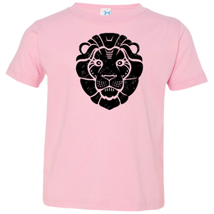 Black Distressed Emblem T-Shirt for Toddlers (Lion/Leo)