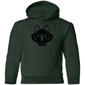 Black Distressed Emblem Hoodies for Kids (Wolf/Wolf Squad)