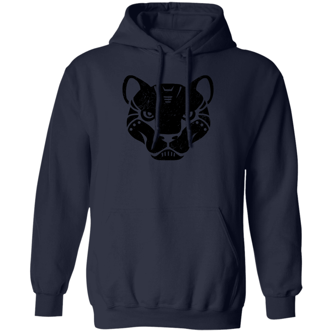 Black Distressed Emblem Hoodies for Adults Panther/Slash)