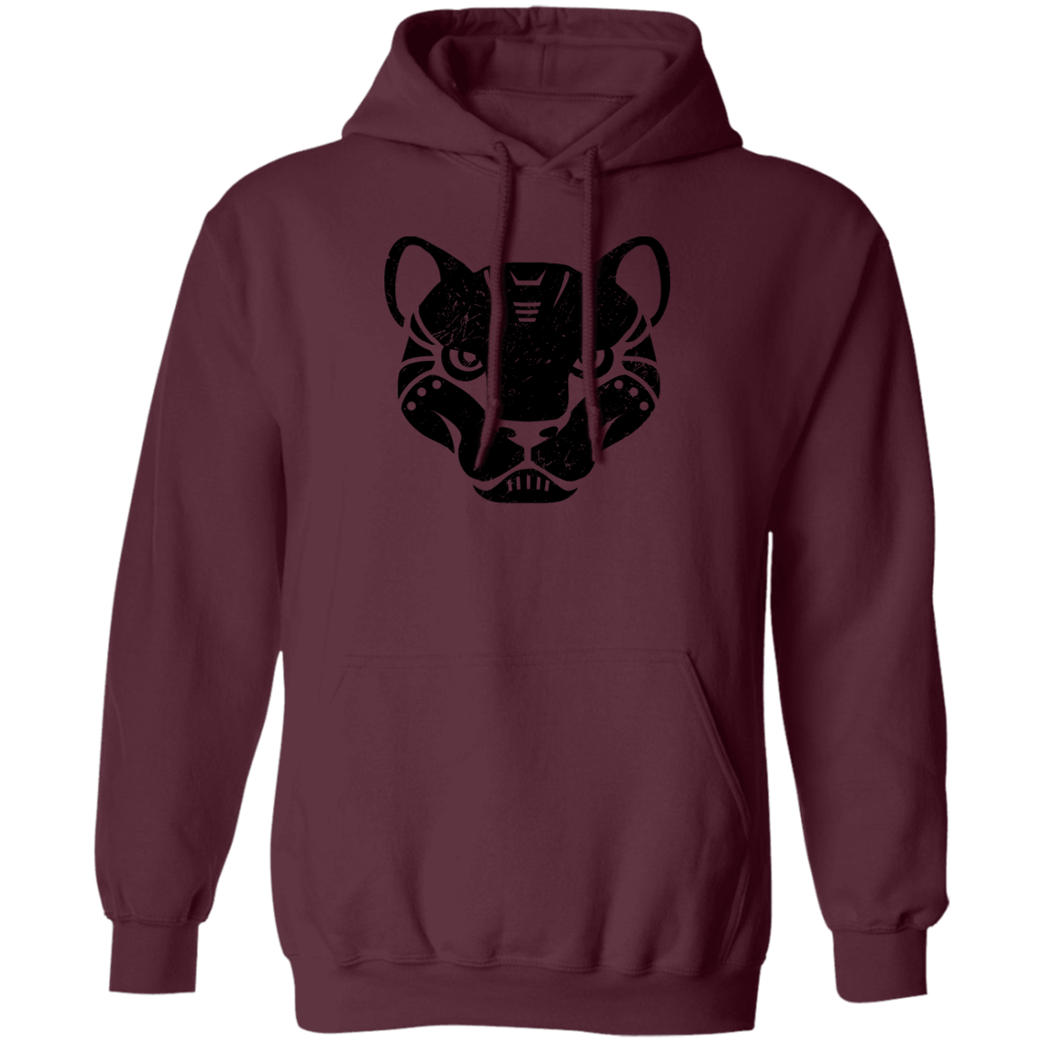 Black Distressed Emblem Hoodies for Adults Panther/Slash)