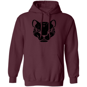 Black Distressed Emblem Hoodies for Adults Panther/Slash)