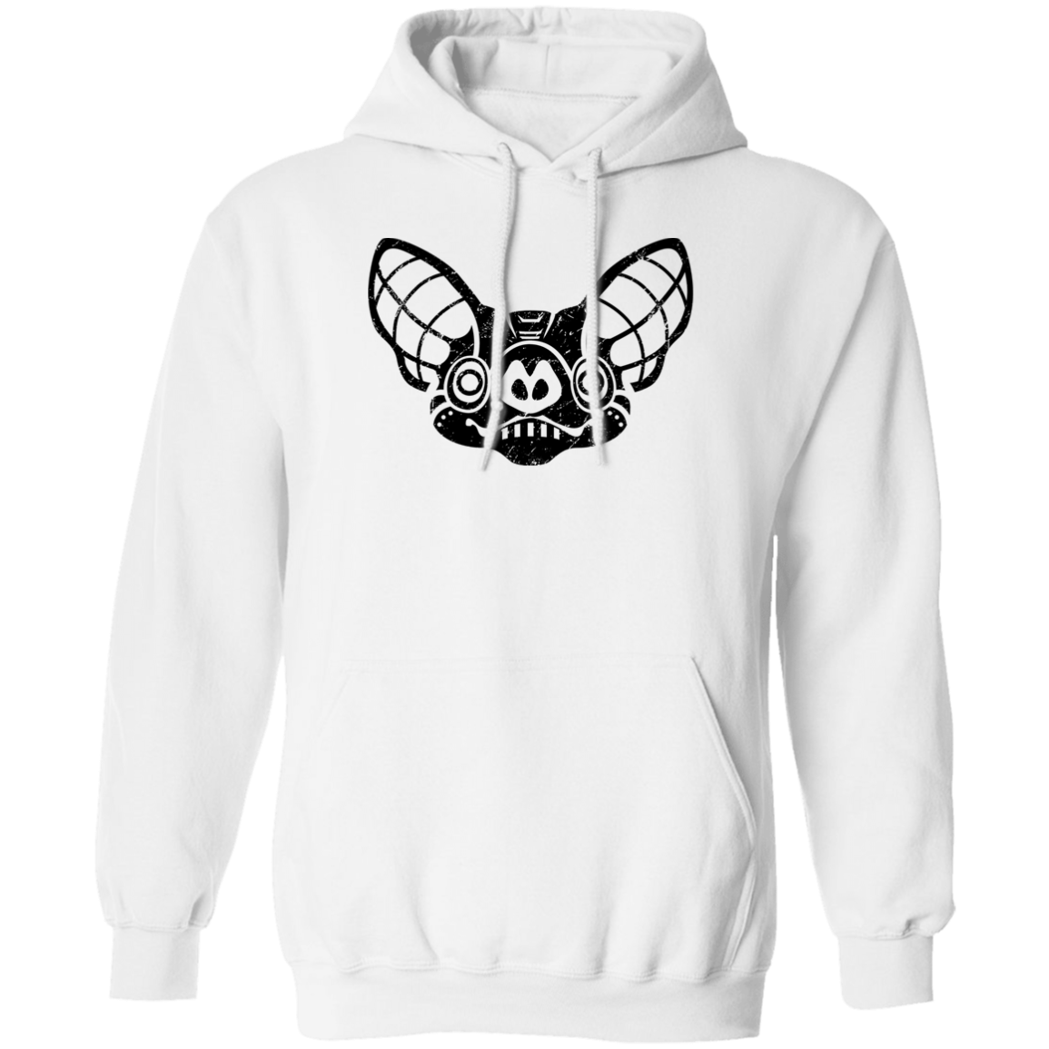 Black Distressed Emblem Hoodies for Adults (Bat/Radar)