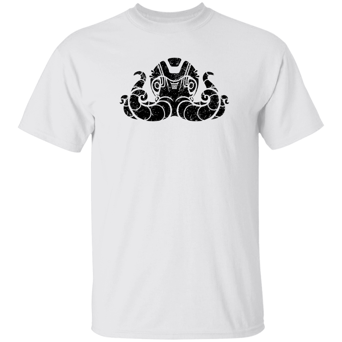 Black Distressed Emblem T-Shirt for Kids (Octopus/Matey)
