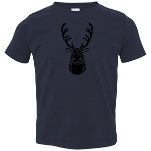 Black Distressed Emblem T-Shirt for Toddlers (Caribou/Spirit)