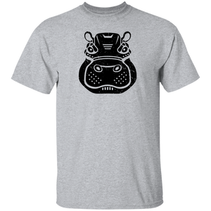 Black Distressed Emblem T-Shirt for Kids (Hippo/Teal)