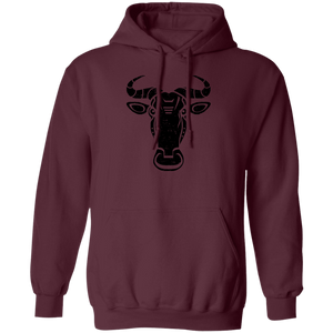 Black Distressed Emblem Hoodies for Adults (Wildebeest/Brute)