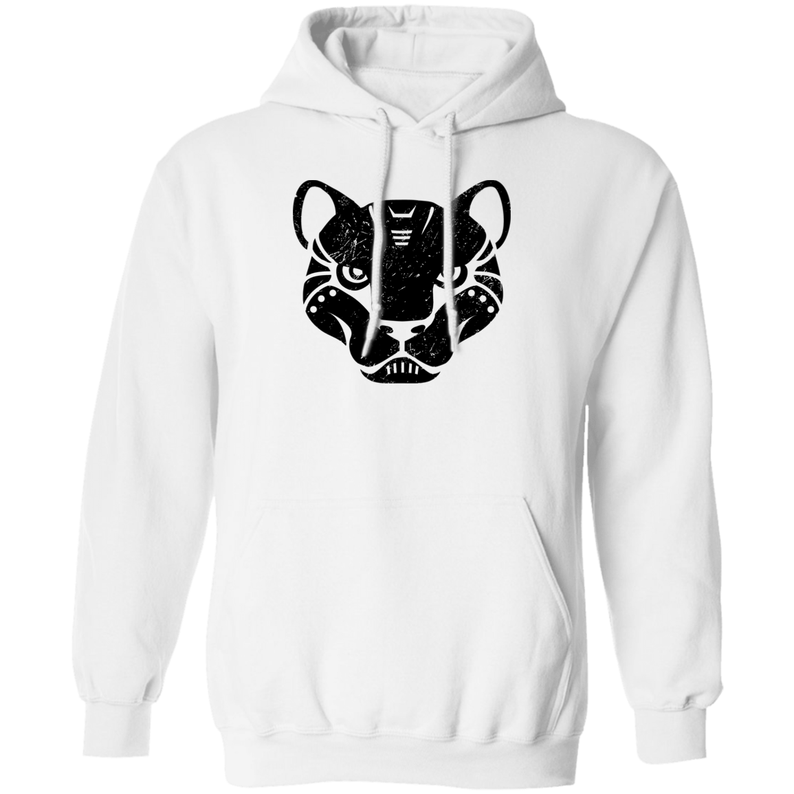 Black Distressed Emblem Hoodies for Adults Panther/Slash)