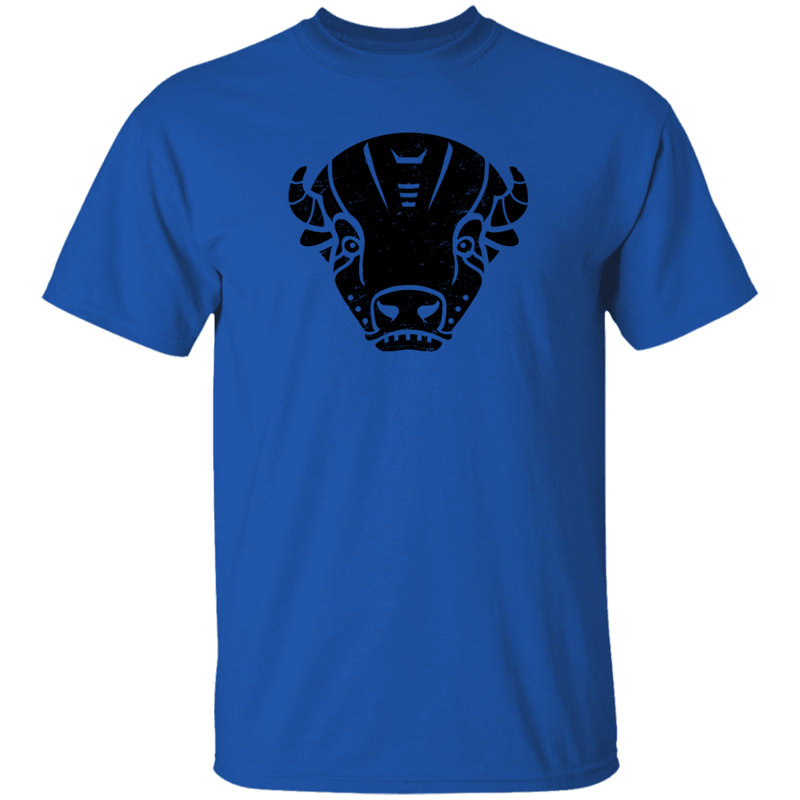 Black Distressed Emblem T-Shirt for Kids (Bison/Panzer)