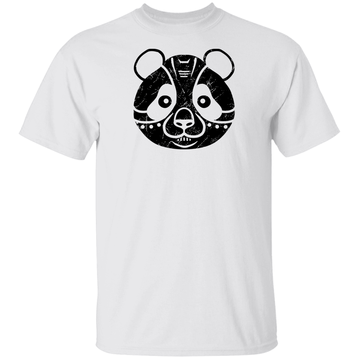 Black Distressed Emblem T-Shirt for Kids (Panda/Fuji)