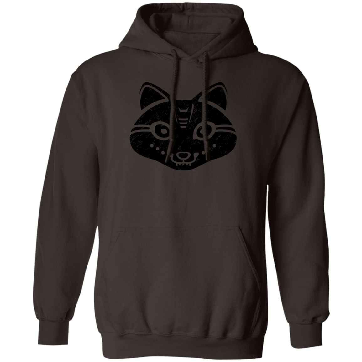 Black Distressed Emblem Hoodies for Adults (Snow Fox/Snowp)