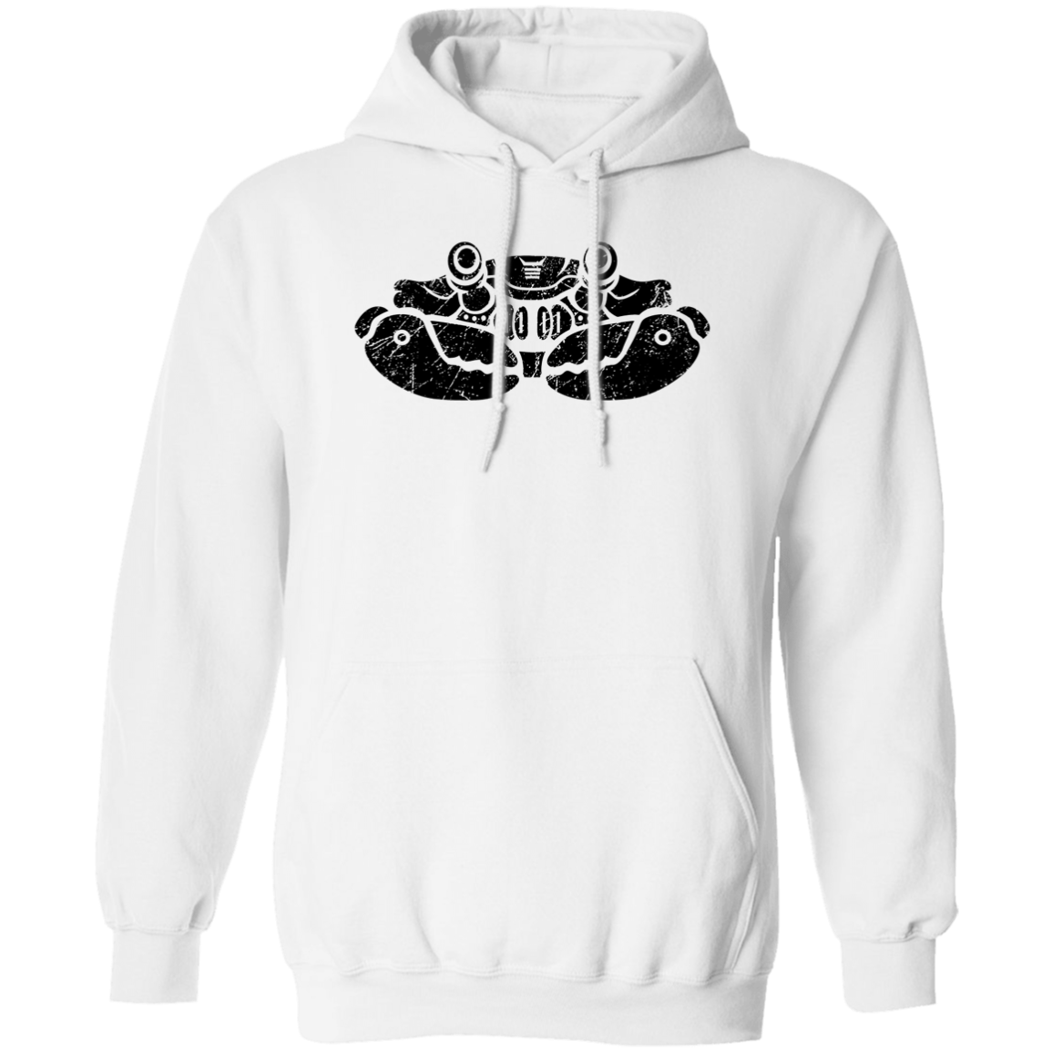 Black Distressed Emblem Hoodies for Adults (Crab/Clamps)