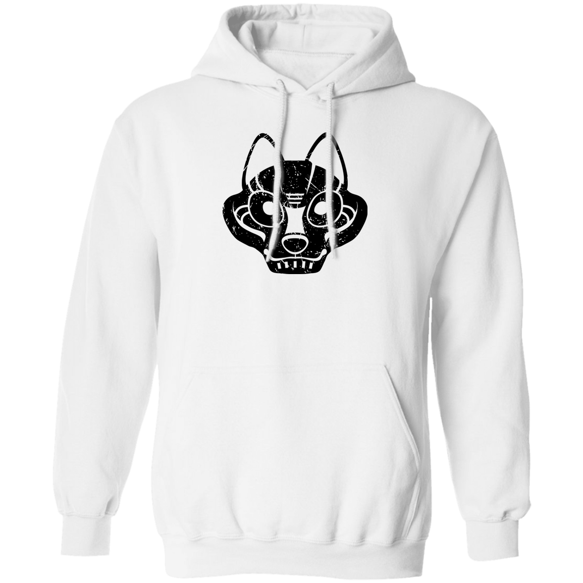 Black Distressed Emblem Hoodies for Adults (Wolf/Wolf Squad)