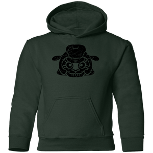 Black Distressed Emblem Hoodies for Kids (Sheep/Split)