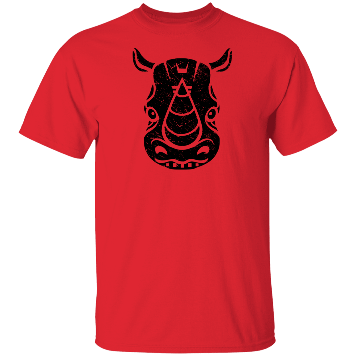 Black Distressed Emblem T-Shirt for Kids (Rhino/Tank)