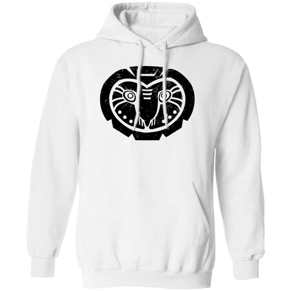 Black Distressed Emblem Hoodies for Adults (Barn Owl/Grim)