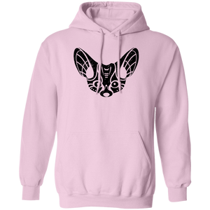 Black Distressed Emblem Hoodies for Adults (Fennec Fox/Fen)