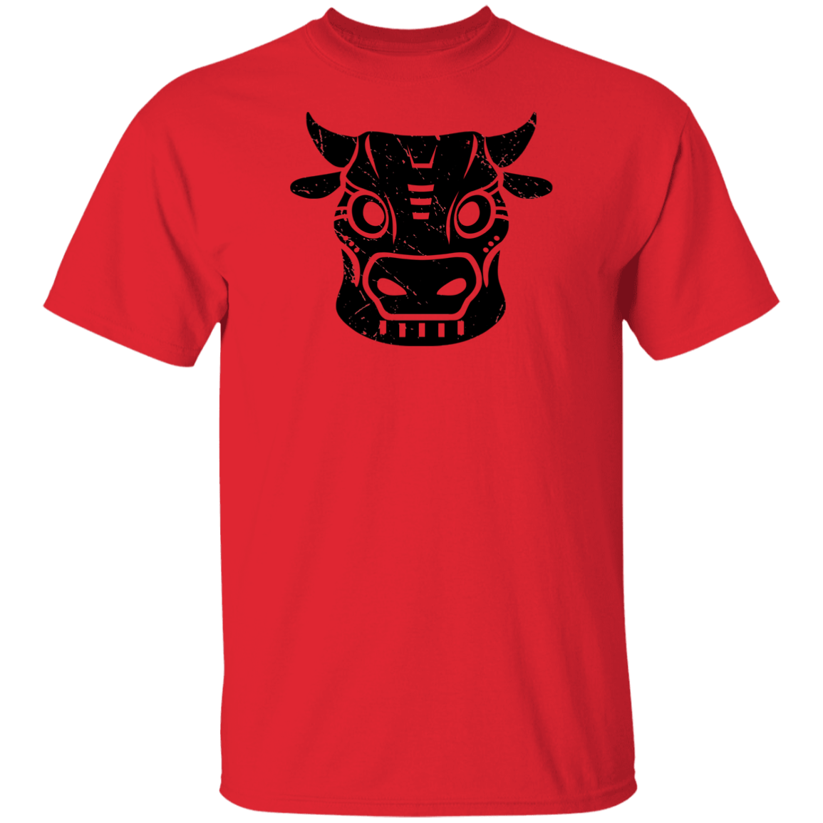 Black Distressed Emblem T-Shirt for Kids (Cow/Ud)