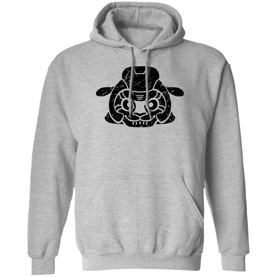 Black Distressed Emblem Hoodies for Adults (Sheep/Split)