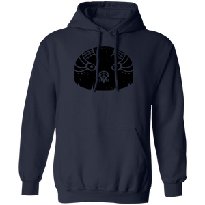 Black Distressed Emblem Hoodies for Adults (Snow Owl/Valor)